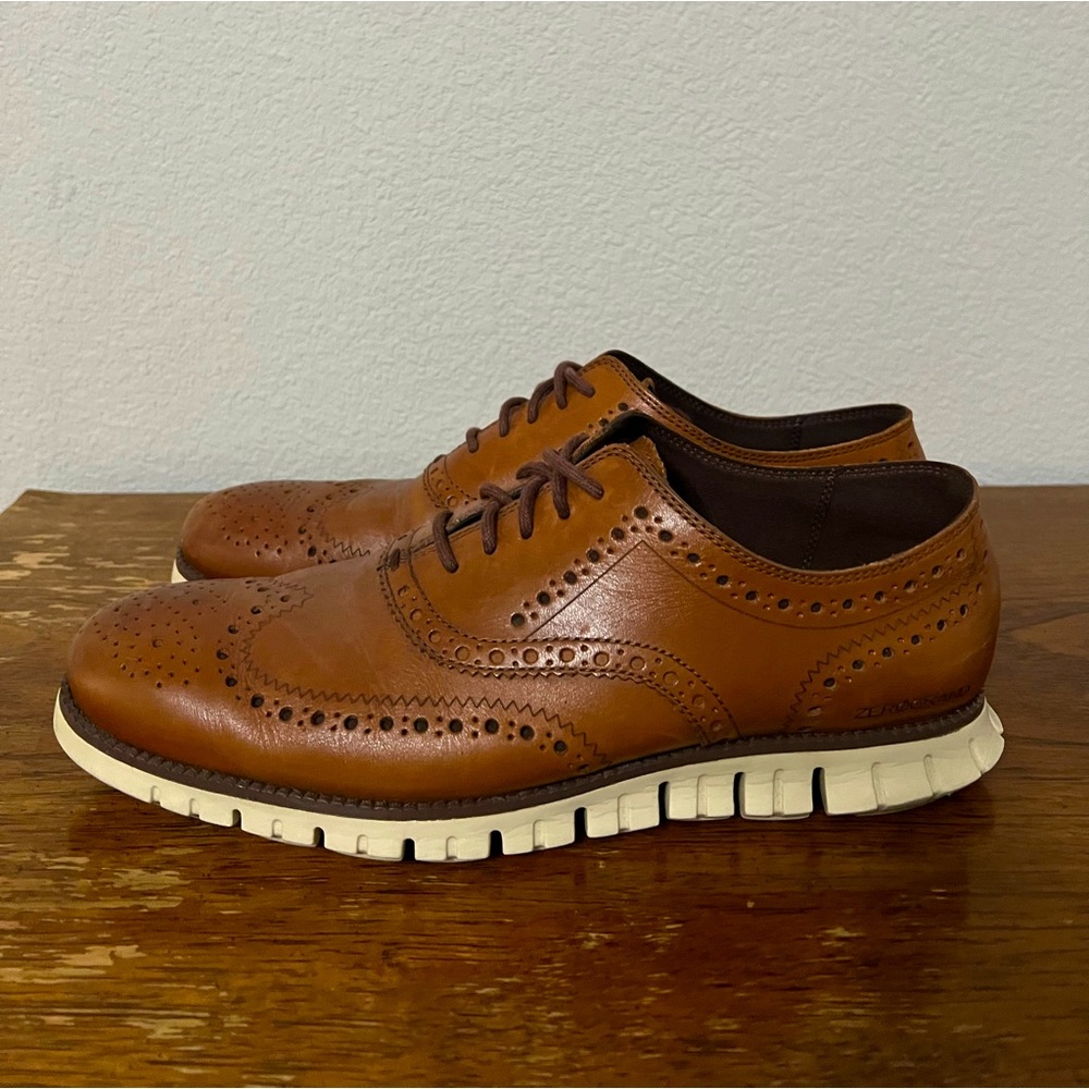 Cole Haan Zerogrand Wingtip Oxford, Size 10.5M, British Tan